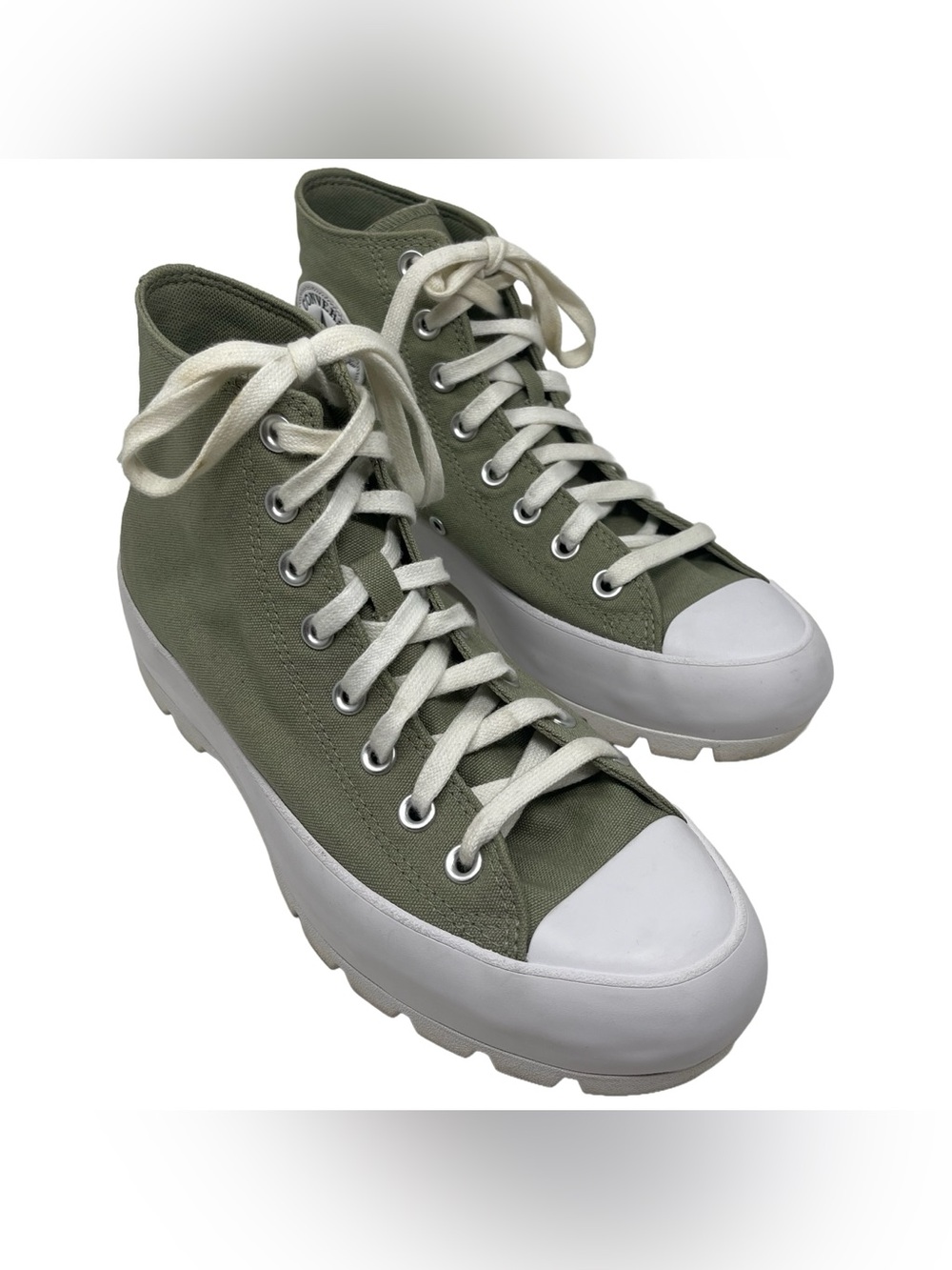Converse Lugged Green Platform High Top Sneakers Women’s Size 9